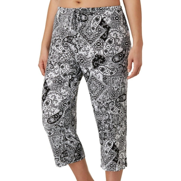 NEW ELLEN TRACY PAISLEY 2 PC LOUNGE SLEEP PAJAMAS CAPRI PANTS SET 3X 3XL NWT $60